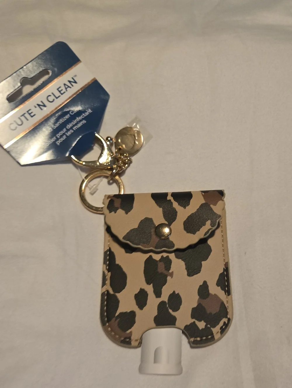 Itzy Ritzy Leopard Print Hand Sanitizer Holster - Beige & Black